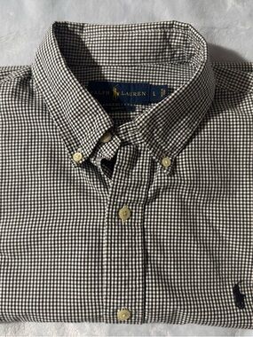 Ralph Lauren Men’s Button-Down Shirt in Black & White Gingham